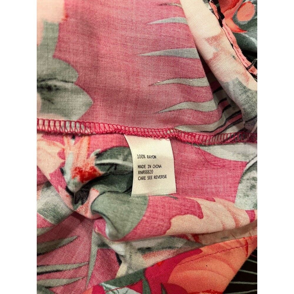 Rachel Rachel Roy Women’s V-Neck Top Flutter Sleeve 3X Tropical Print Pink - Picture 5 of 6